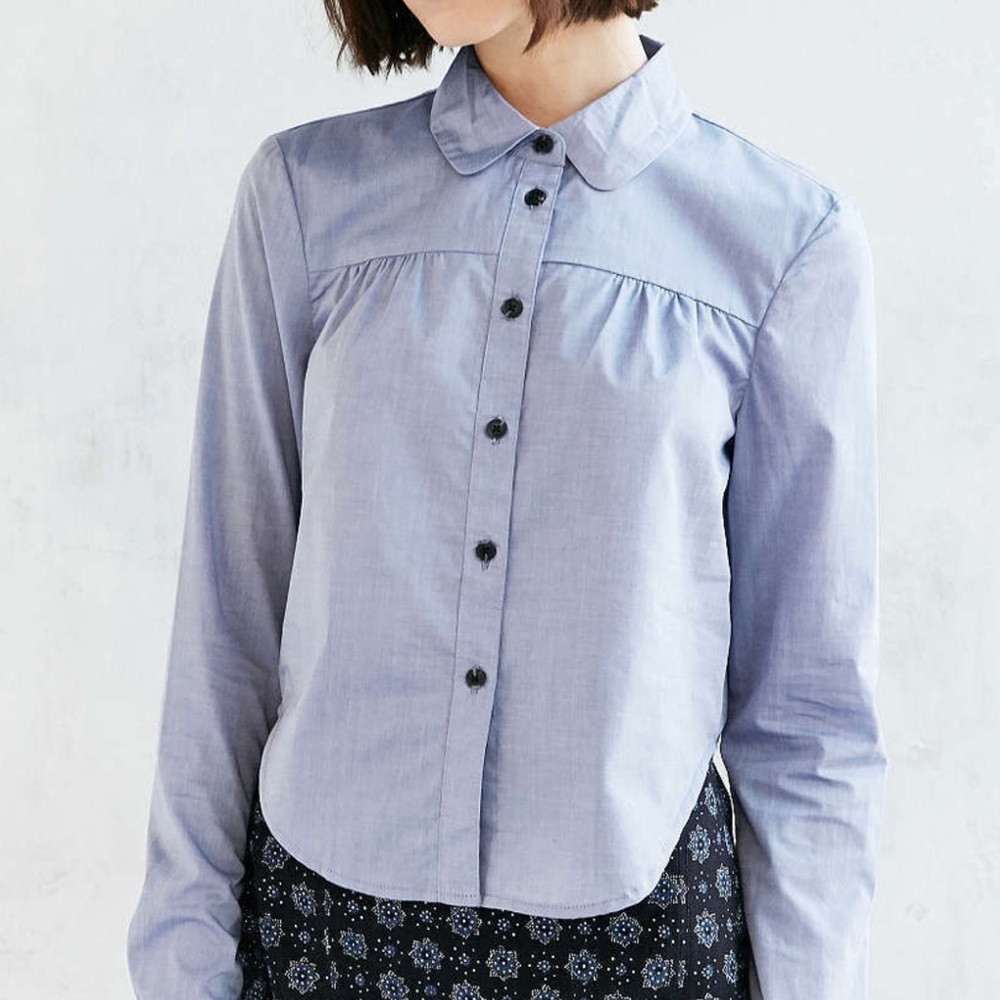 urban outfitters alice x uo chambray button-up blouse
